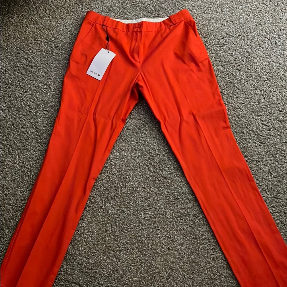 Lacoste Orange Straight Leg Pants